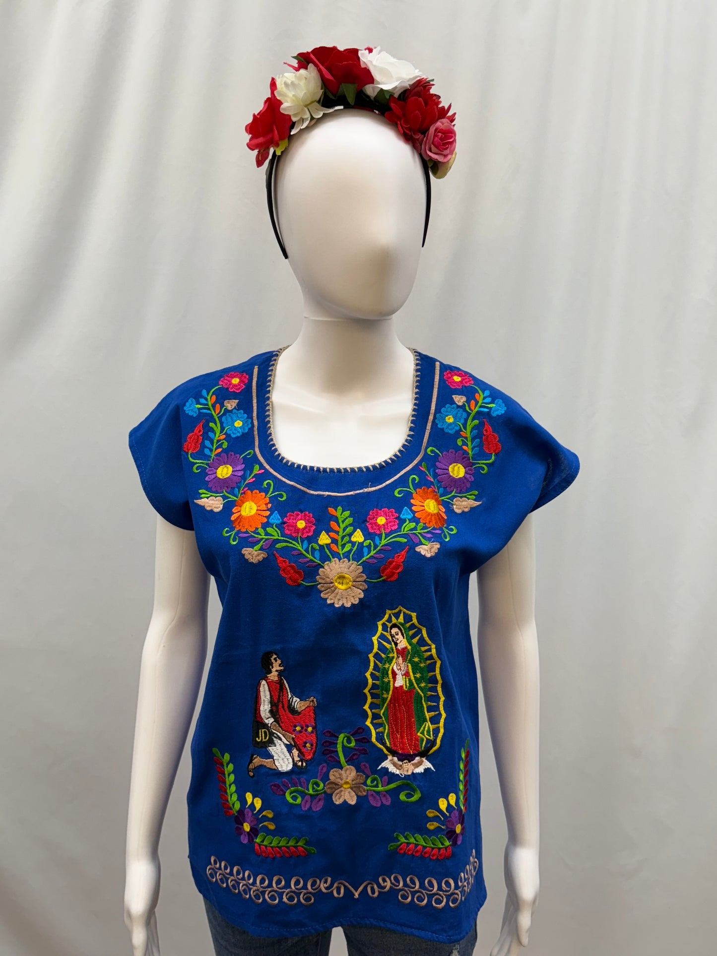 Women's Virgen of Guadalupe Embroidered Blouse
