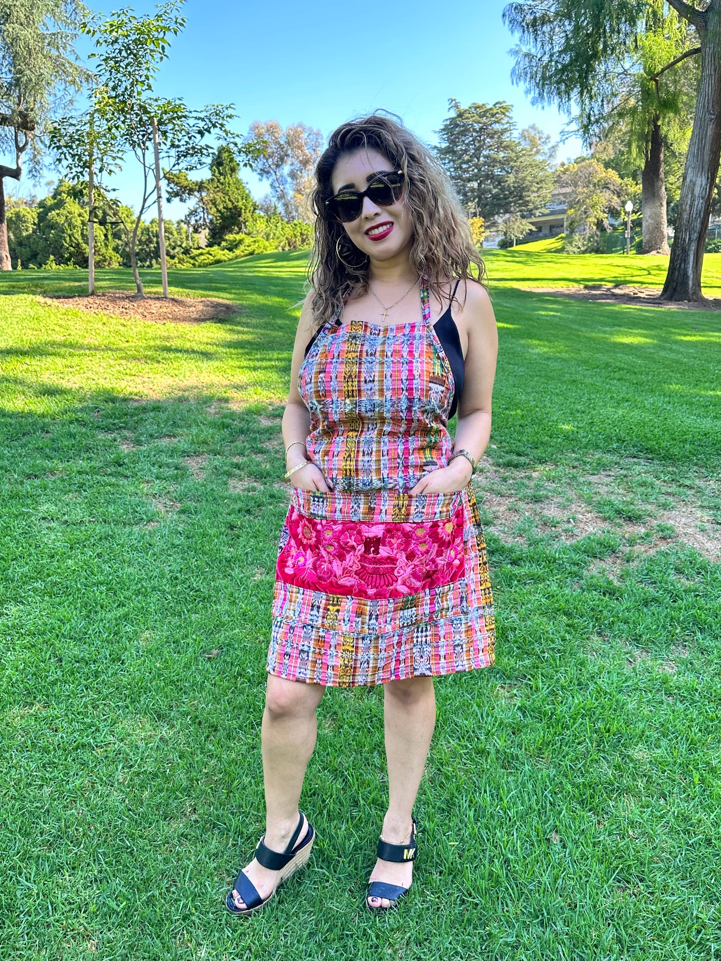 Women's Guatemalan Embroidered Apron with Pockets