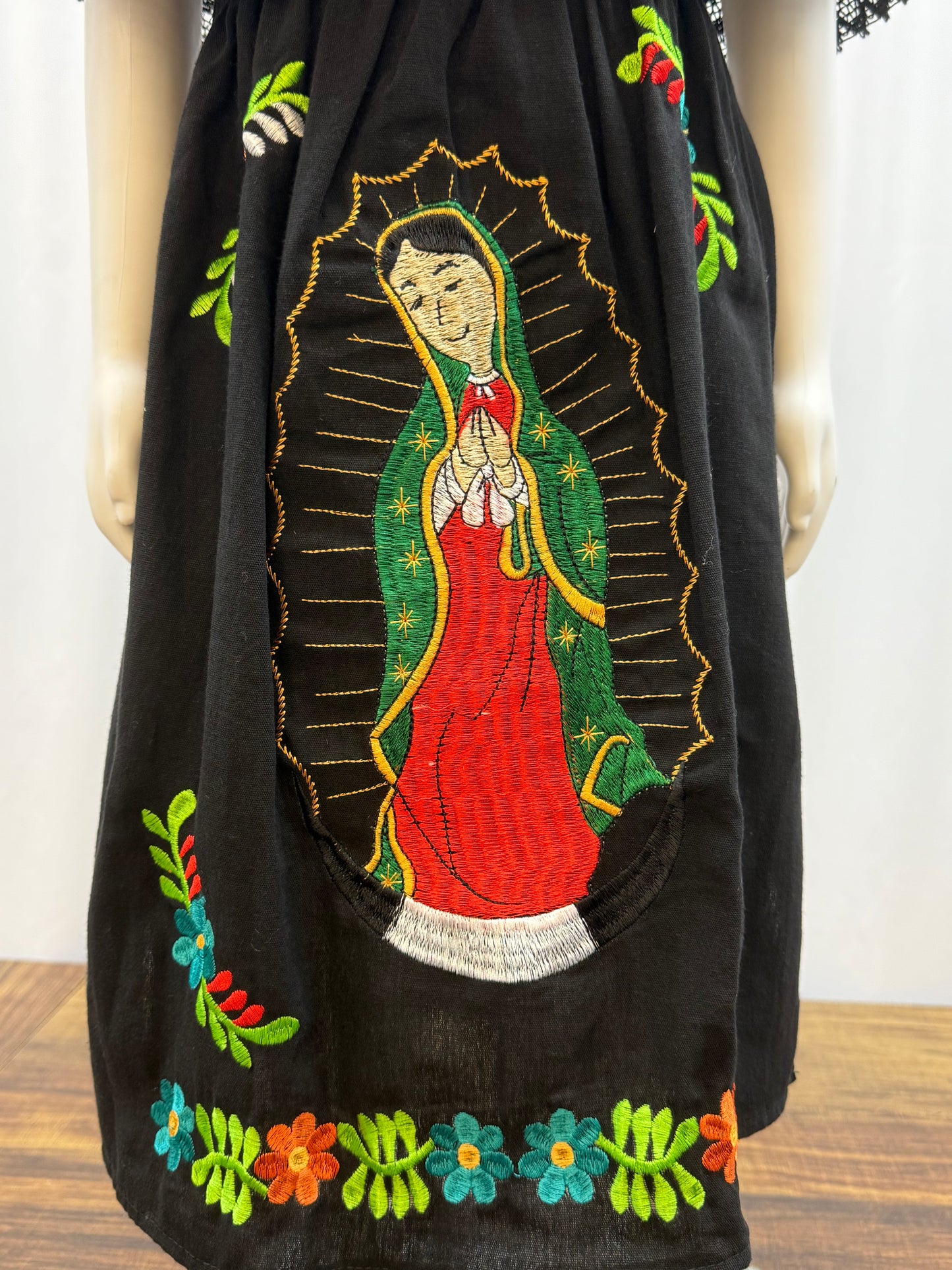 Girl's Virgen of Guadalupe Embroidered Dress
