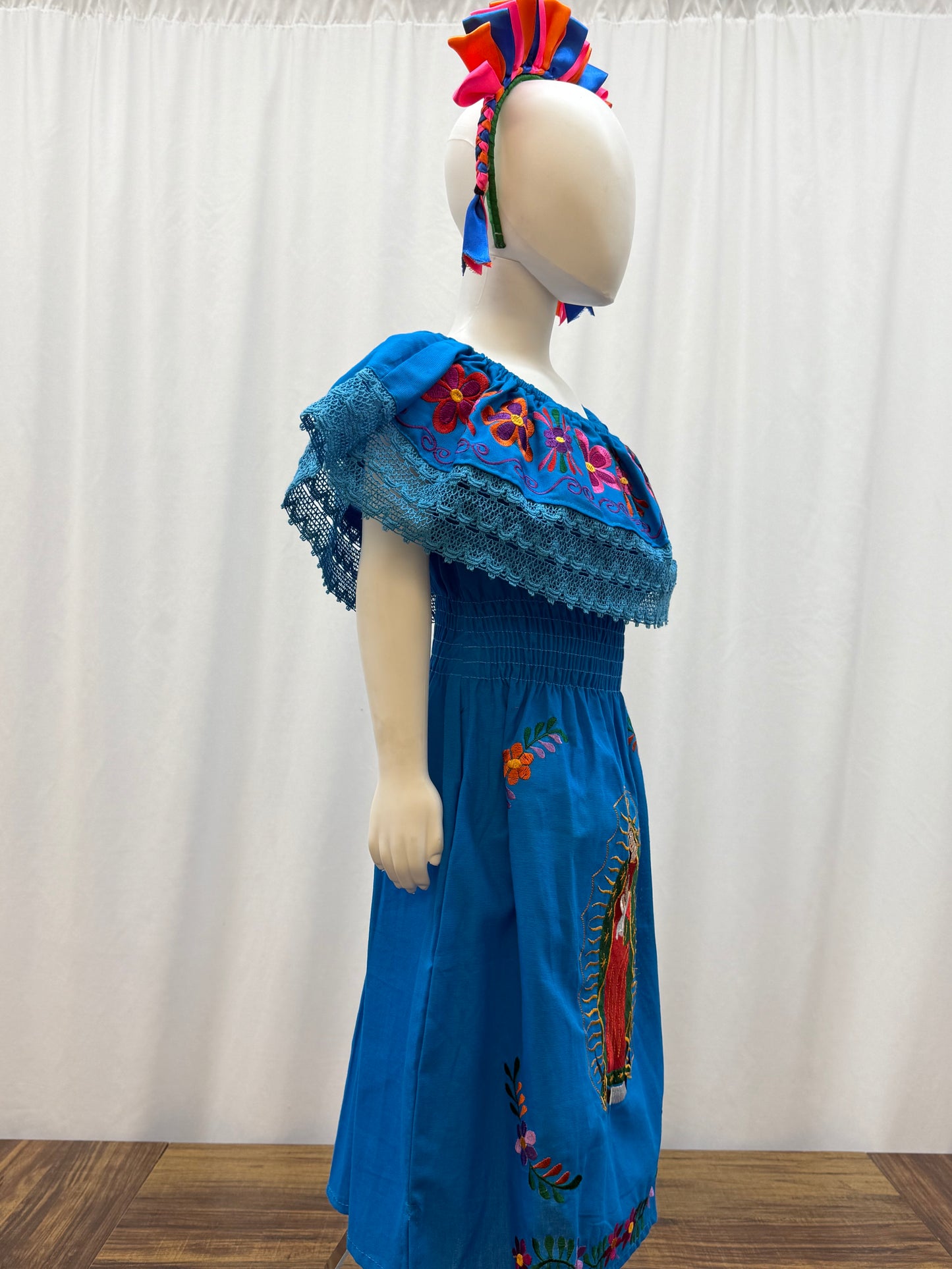 Girl's Virgen of Guadalupe Embroidered Dress