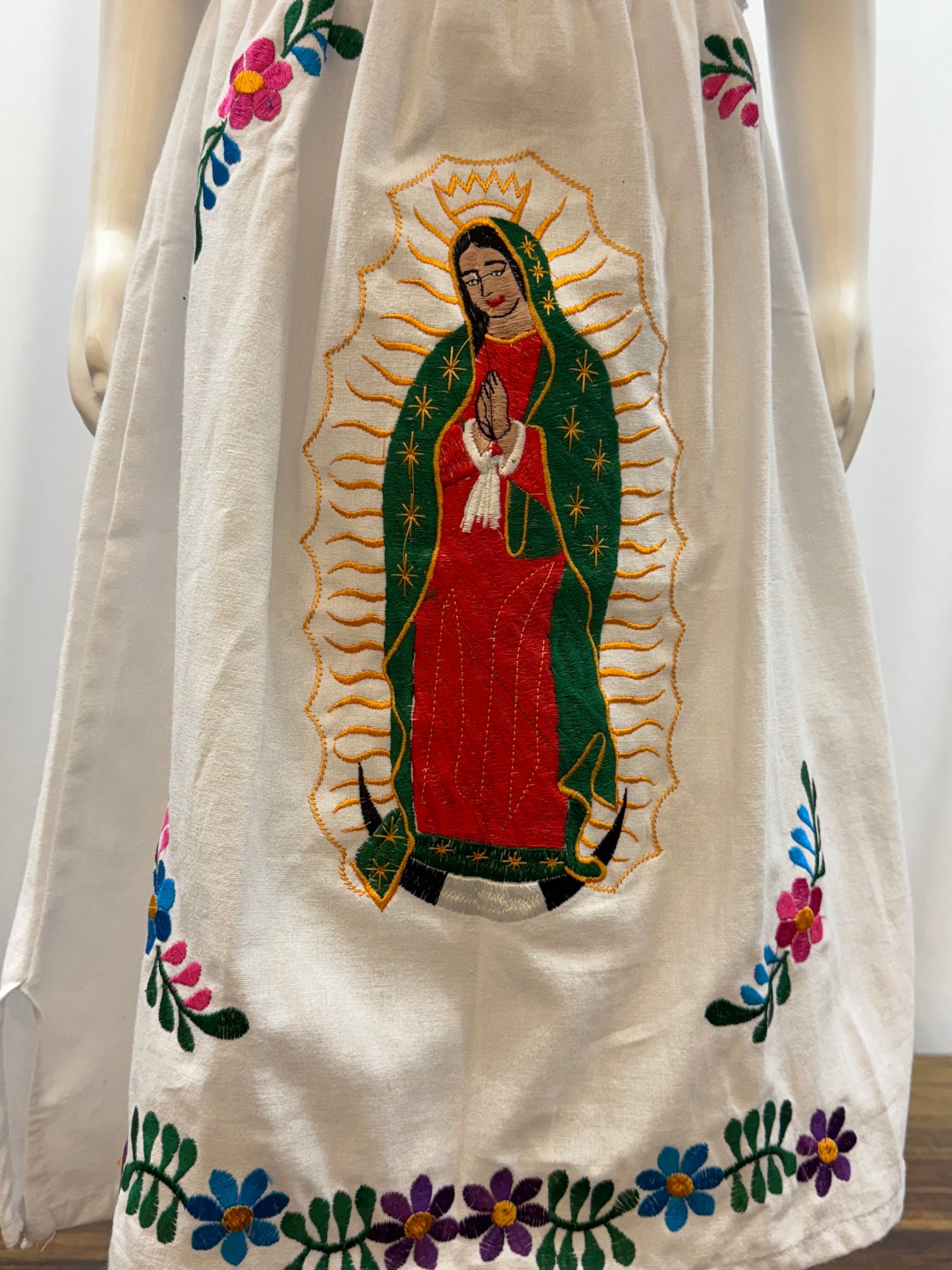 Girl's Virgen de Guadalupe Embroidered Dress
