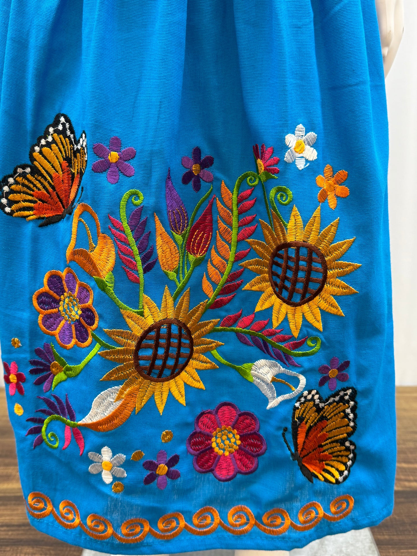 Girl's Sunflower Embroidered Dress