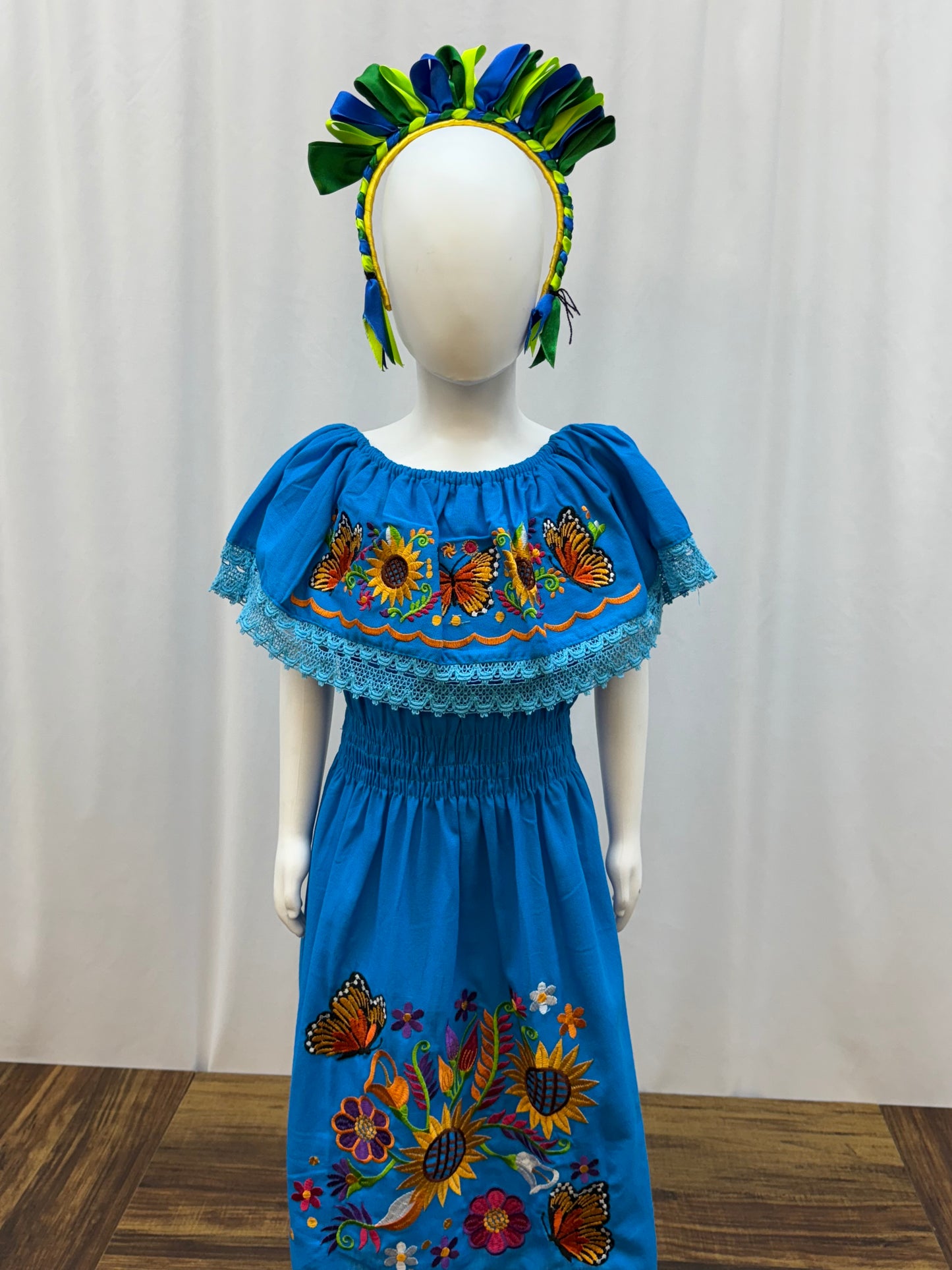 Girl's Sunflower Embroidered Dress