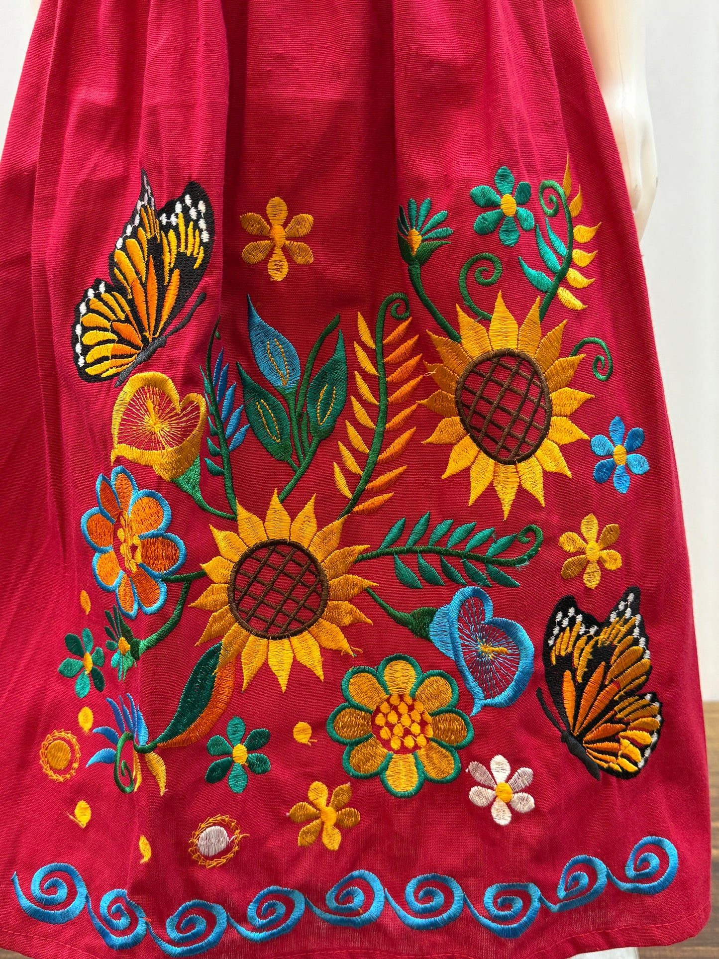 Girl's Sunflower Embroidered Dress