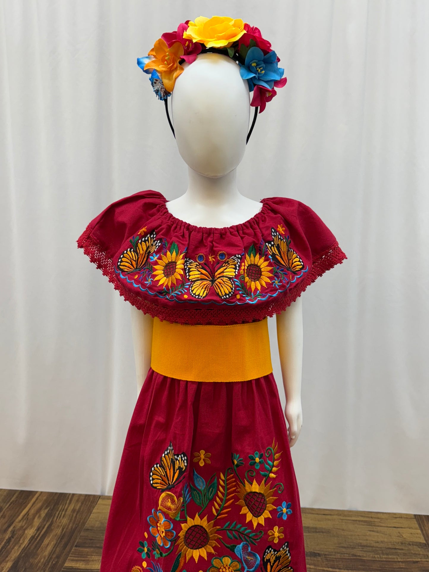 Girl's Sunflower Embroidered Dress