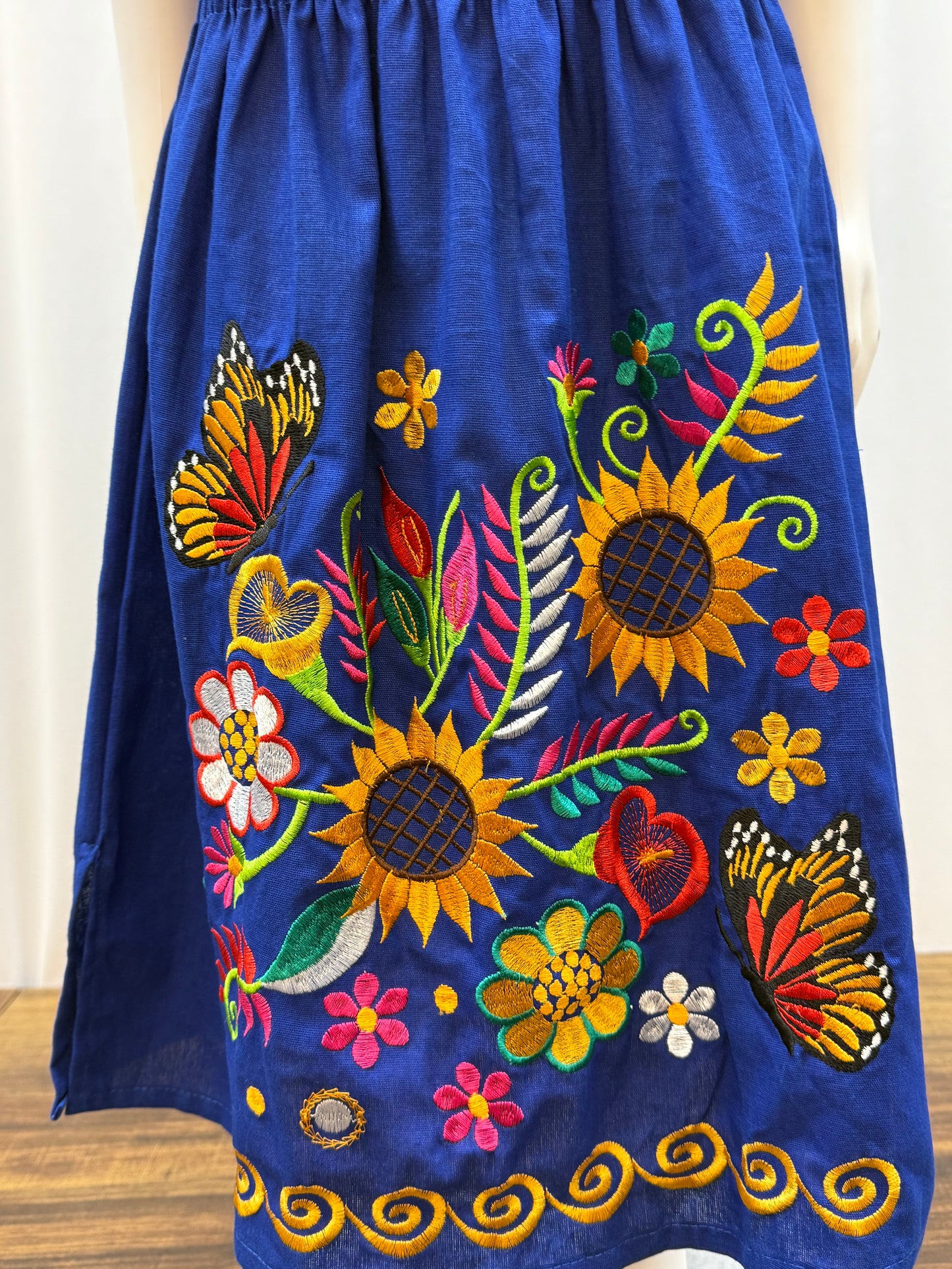Girl's Sunflower Embroidered Dress