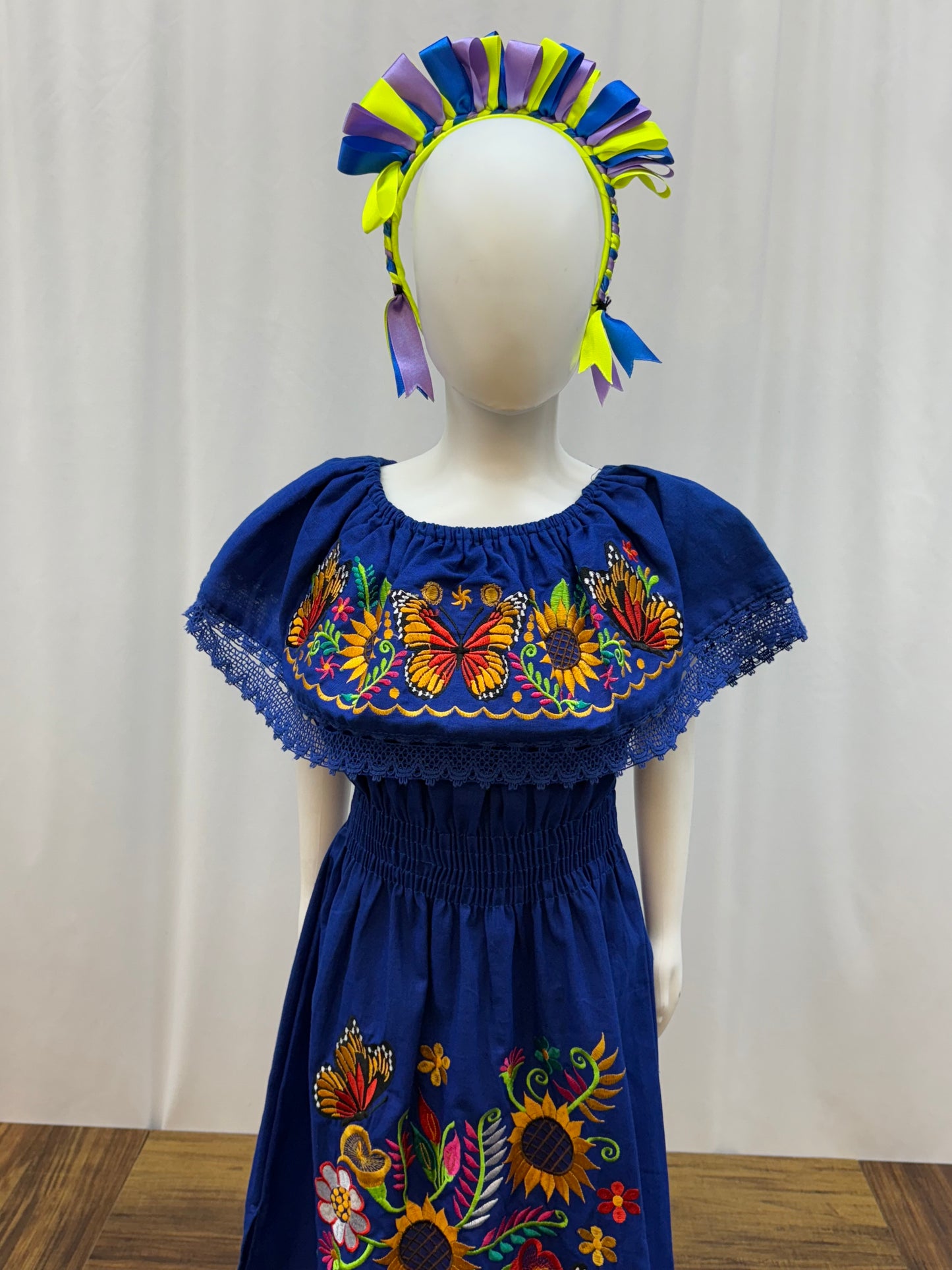 Girl's Sunflower Embroidered Dress