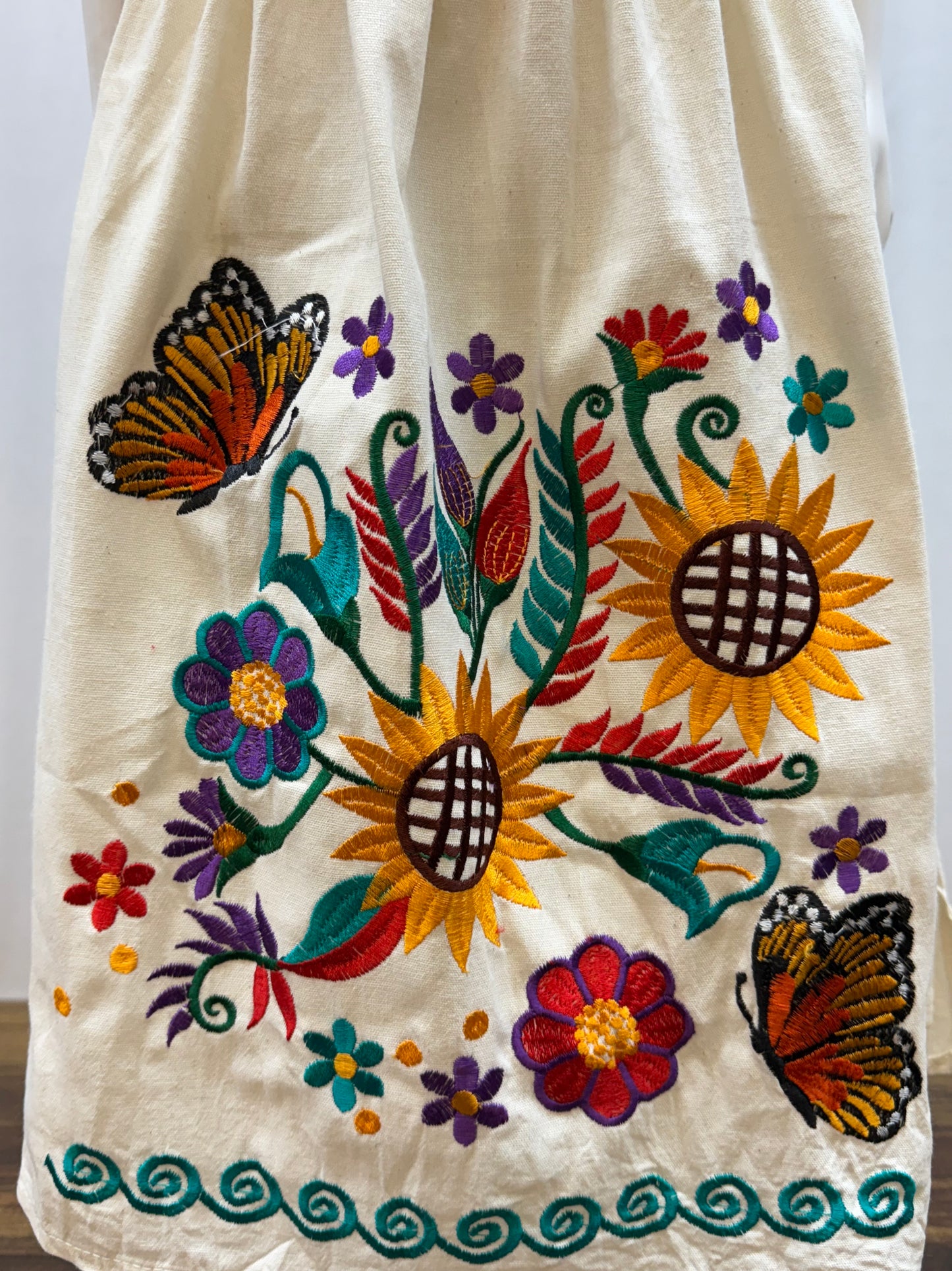 Girl's Sunflower Embroidered Dress