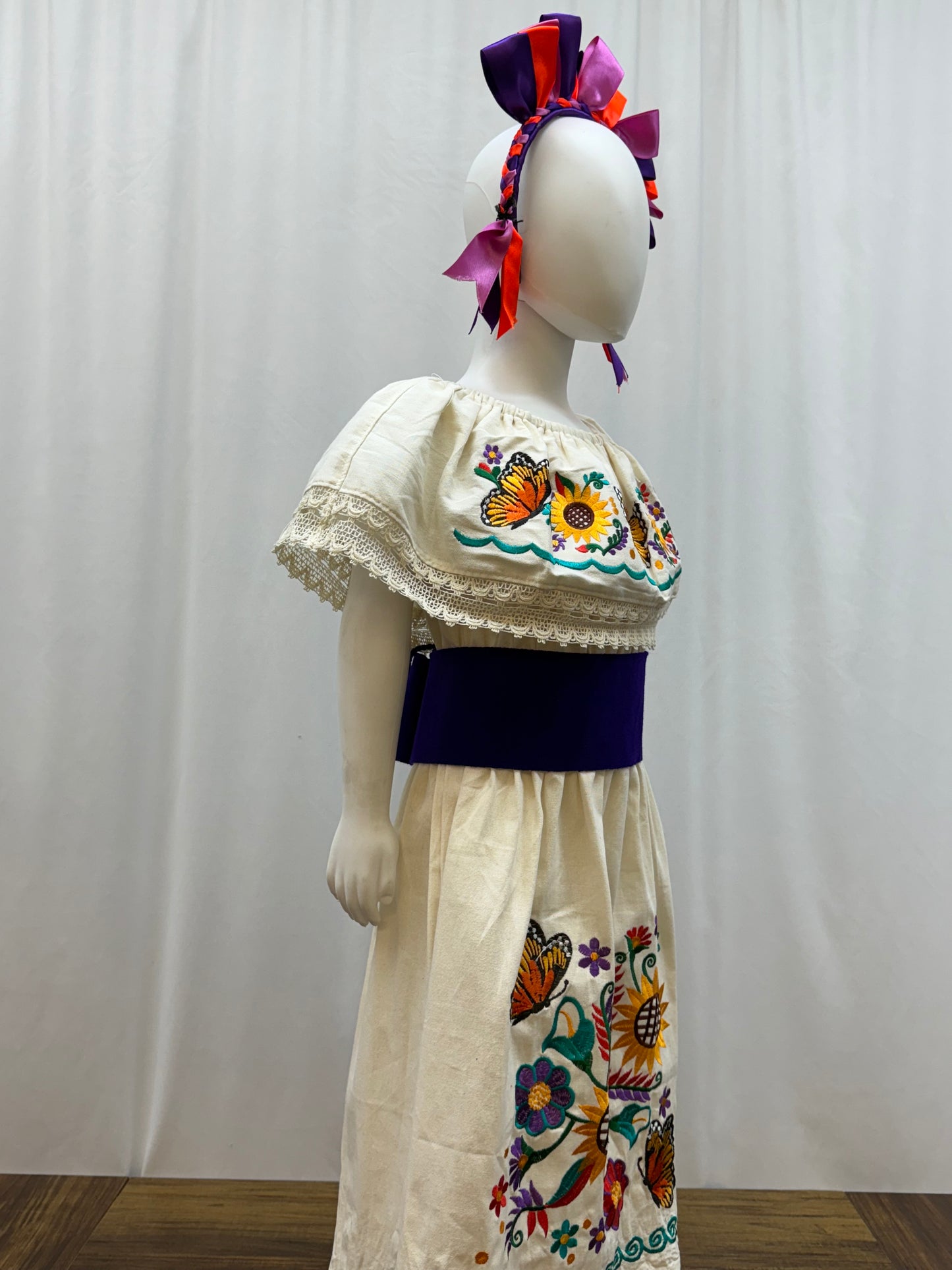 Girl's Sunflower Embroidered Dress