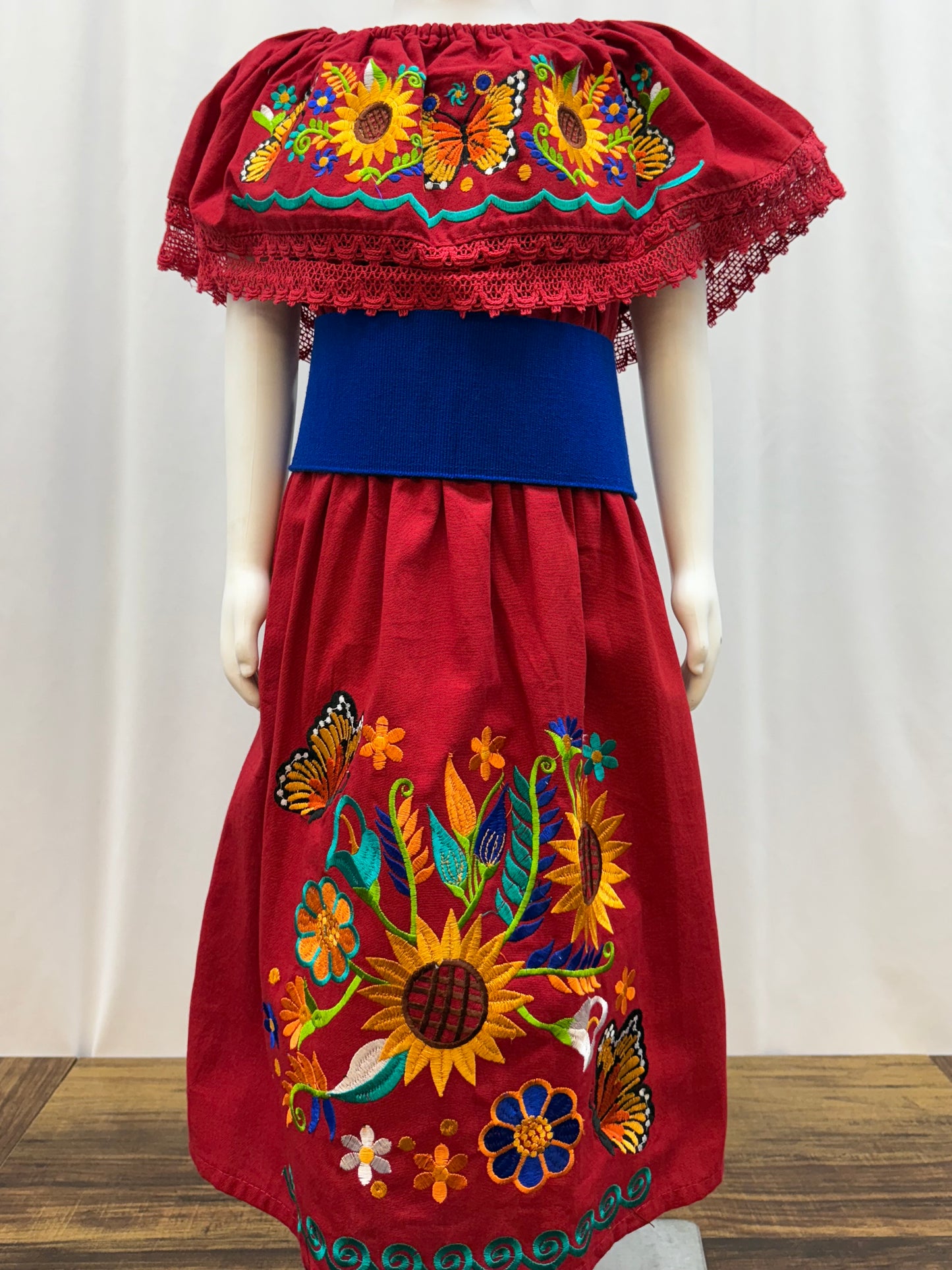 Girl's Sunflower Embroidered Dress