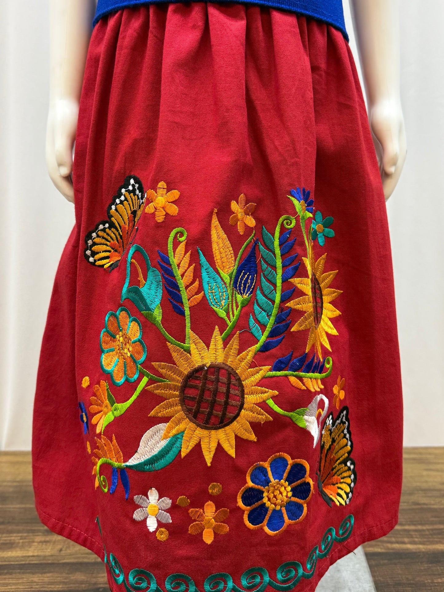 Girl's Sunflower Embroidered Dress