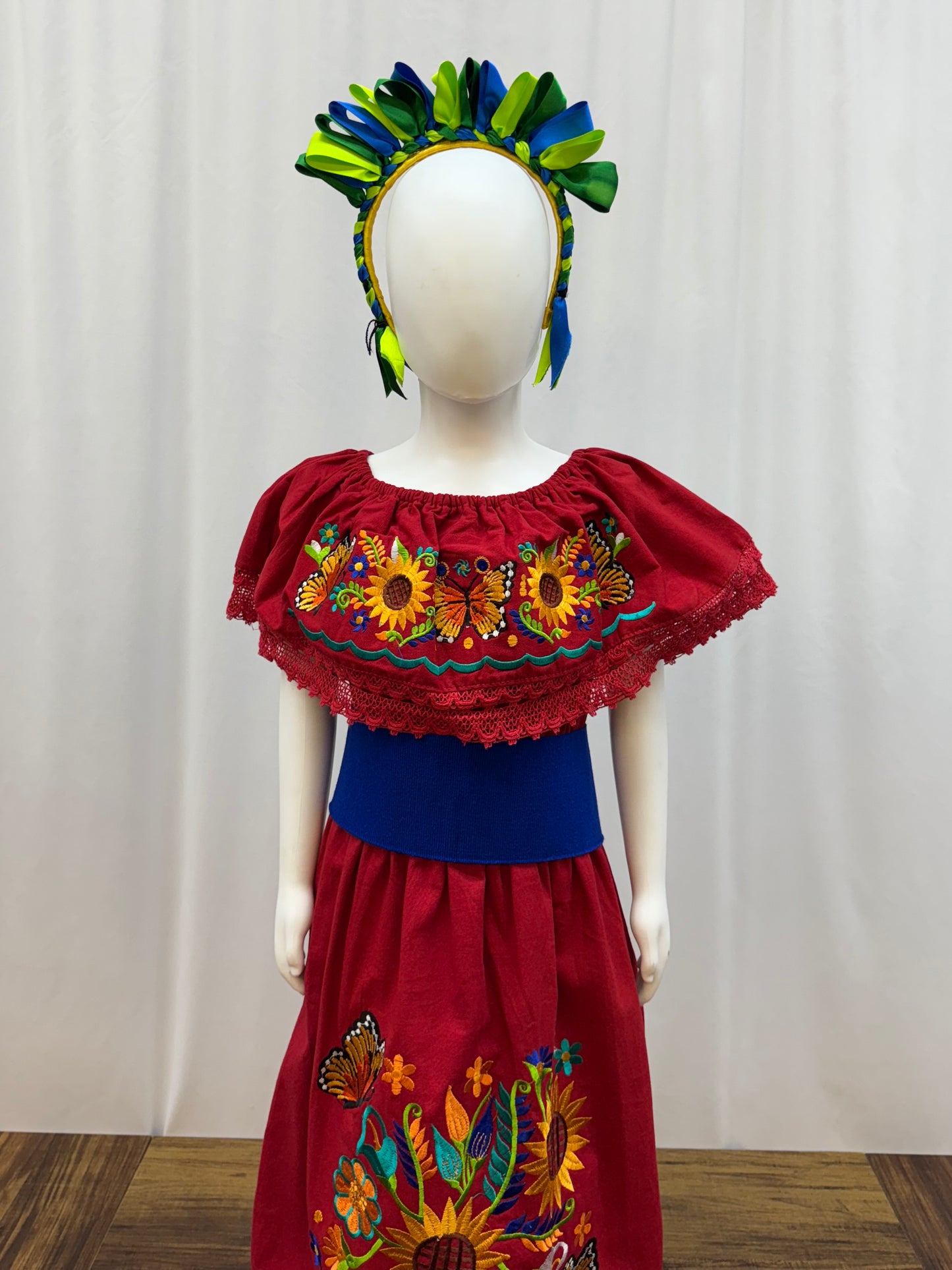 Girl's Sunflower Embroidered Dress