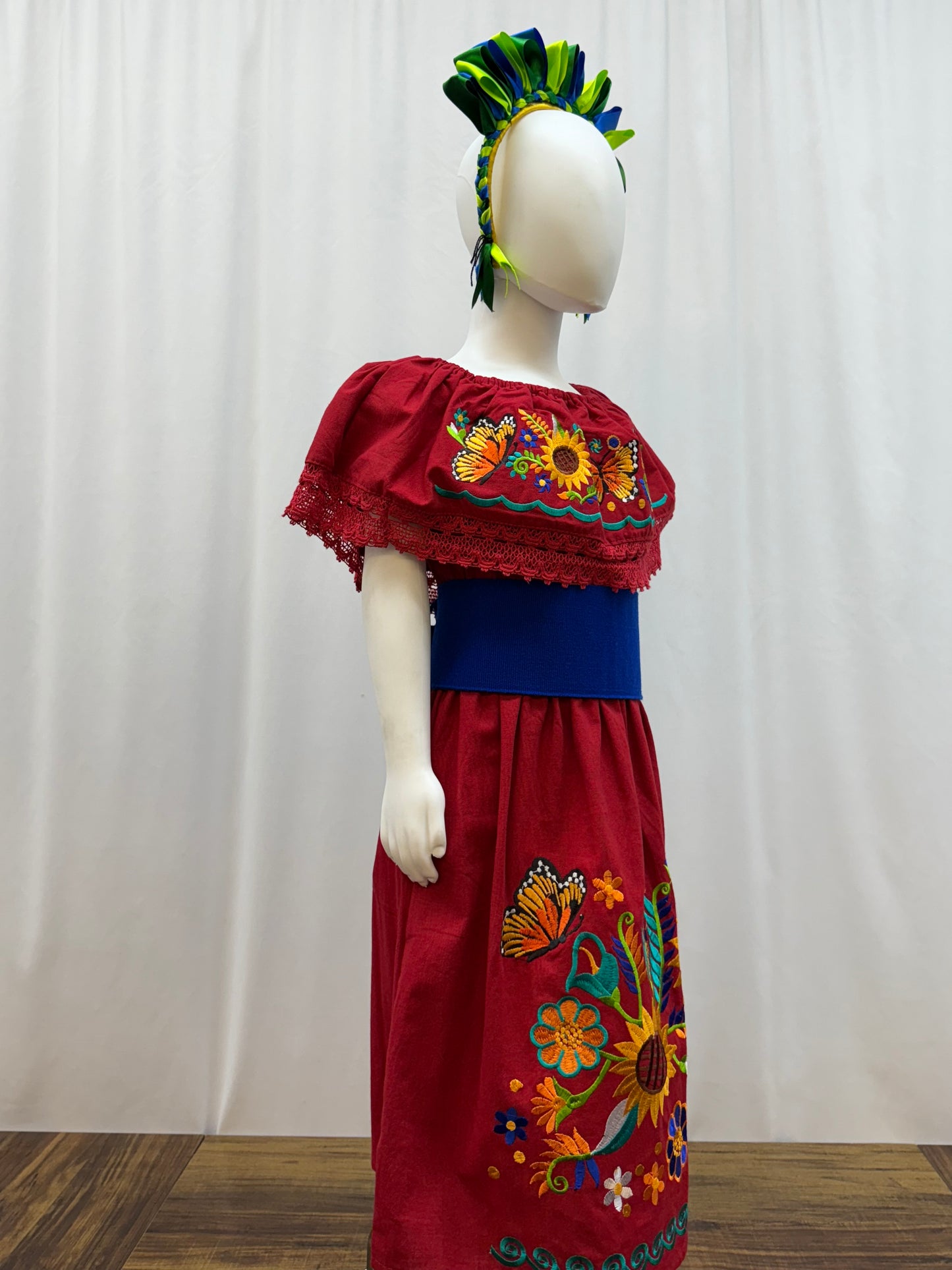 Girl's Sunflower Embroidered Dress
