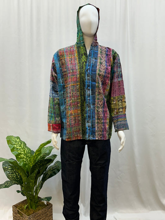 Guatemalan Textile Patchwork Hoddie Shirt
