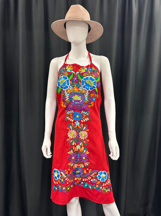 Women's Embroidered Halter Dress