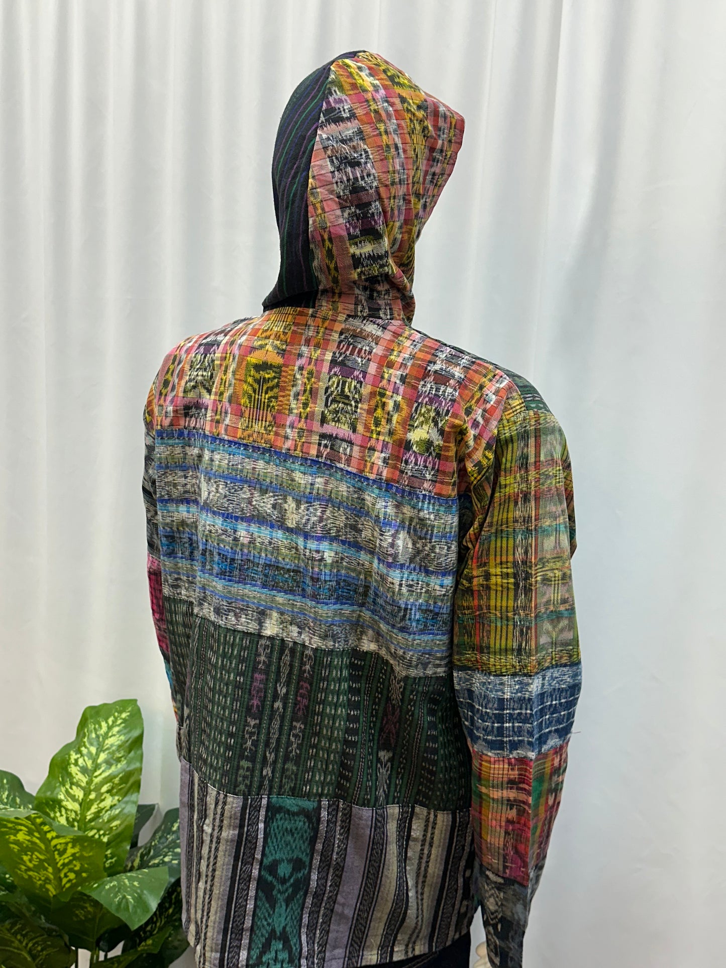 Guatemalan Textile Patchwork Hoodie Shirt