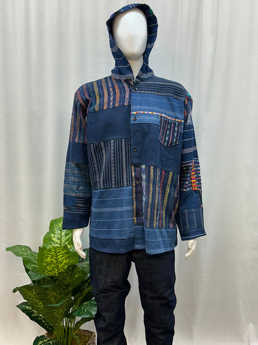 Guatemalan Textile Patchwork Hoddie Shirt
