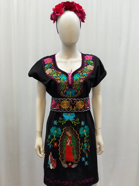 Women's Mexican Virgen de Guadalupe Embroidered Dress
