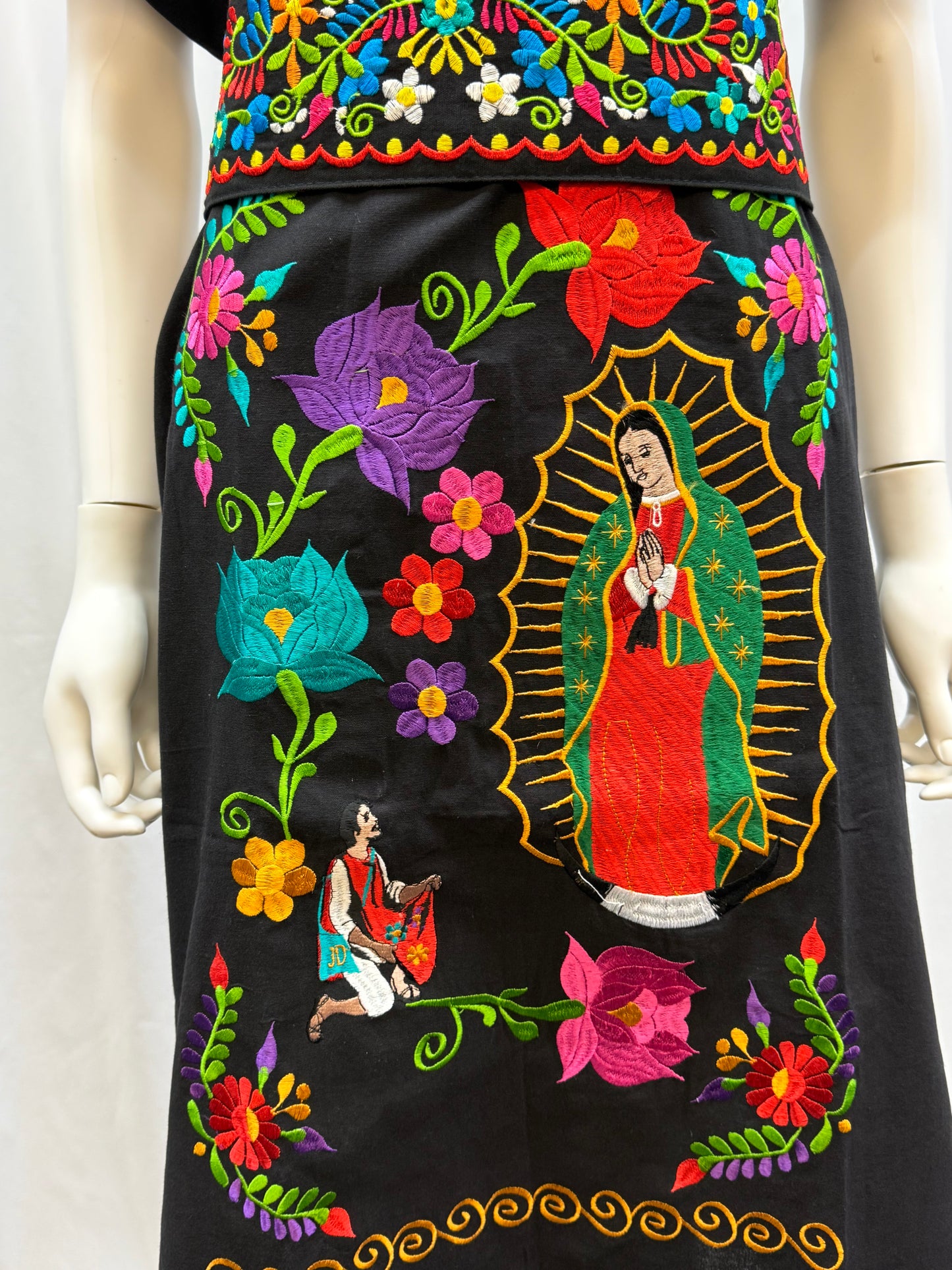 Women's Virgen de Guadalupe Embroidered Dress