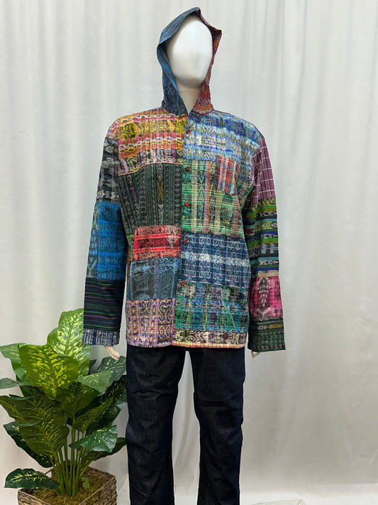 Guatemalan Textile Patchwork Hoddie Shirt