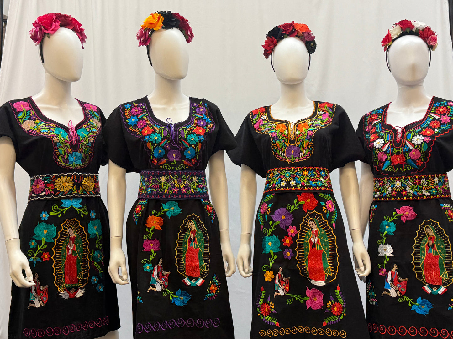 Women's Virgen de Guadalupe Embroidered Dress