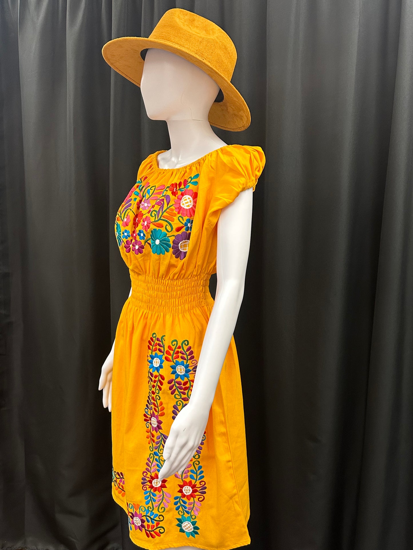 Women's Guatemalan Embroidered Dress with Elastic Waist