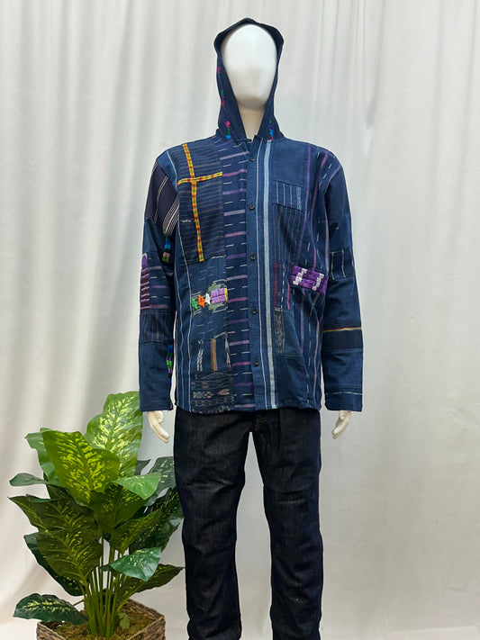 Guatemalan Textile Patchwork Hoddie Shirt