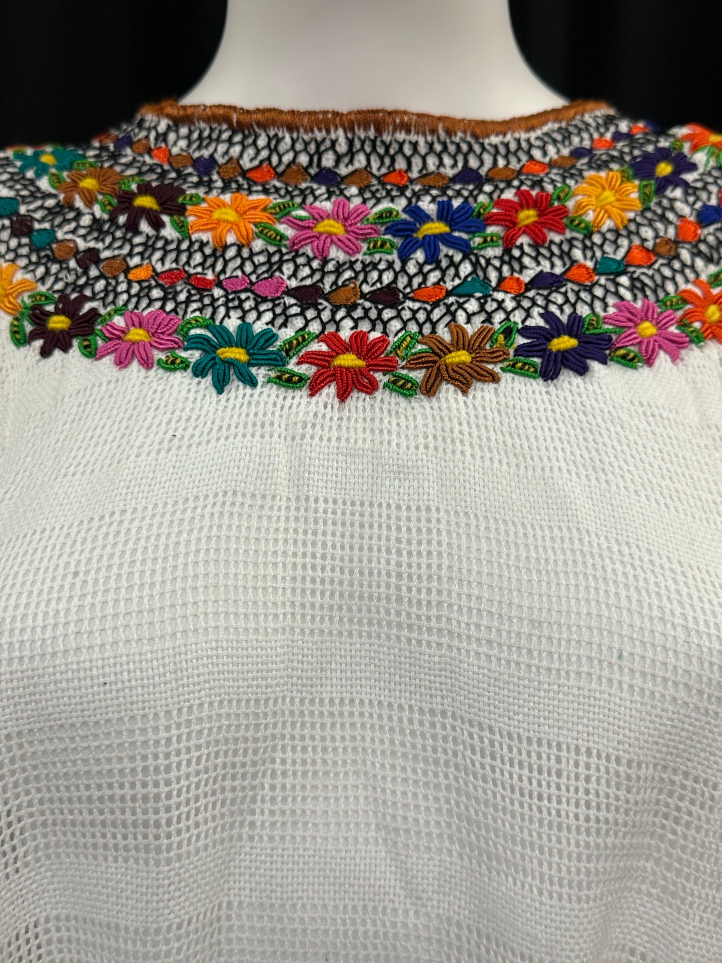 Guatemalan Handwoven Embroidered Floral Coban Huipil