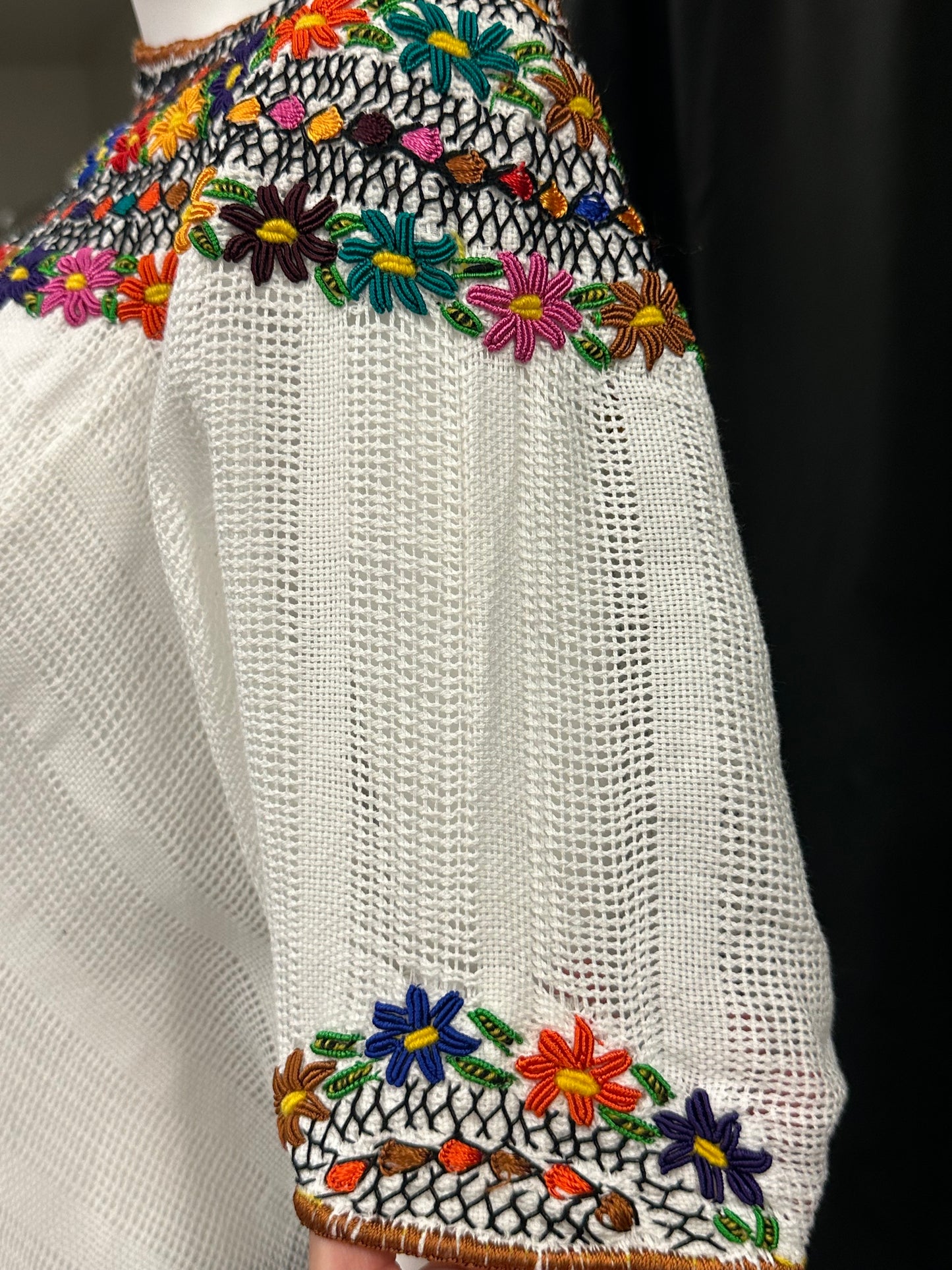 Guatemalan Handwoven Embroidered Floral Coban Huipil