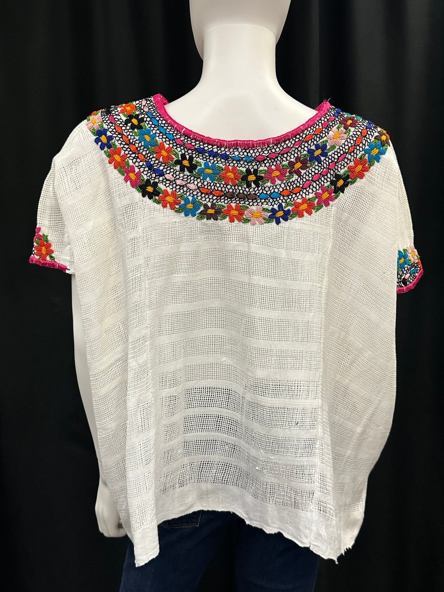 Guatemalan Handwoven Embroidered Floral Coban Huipil