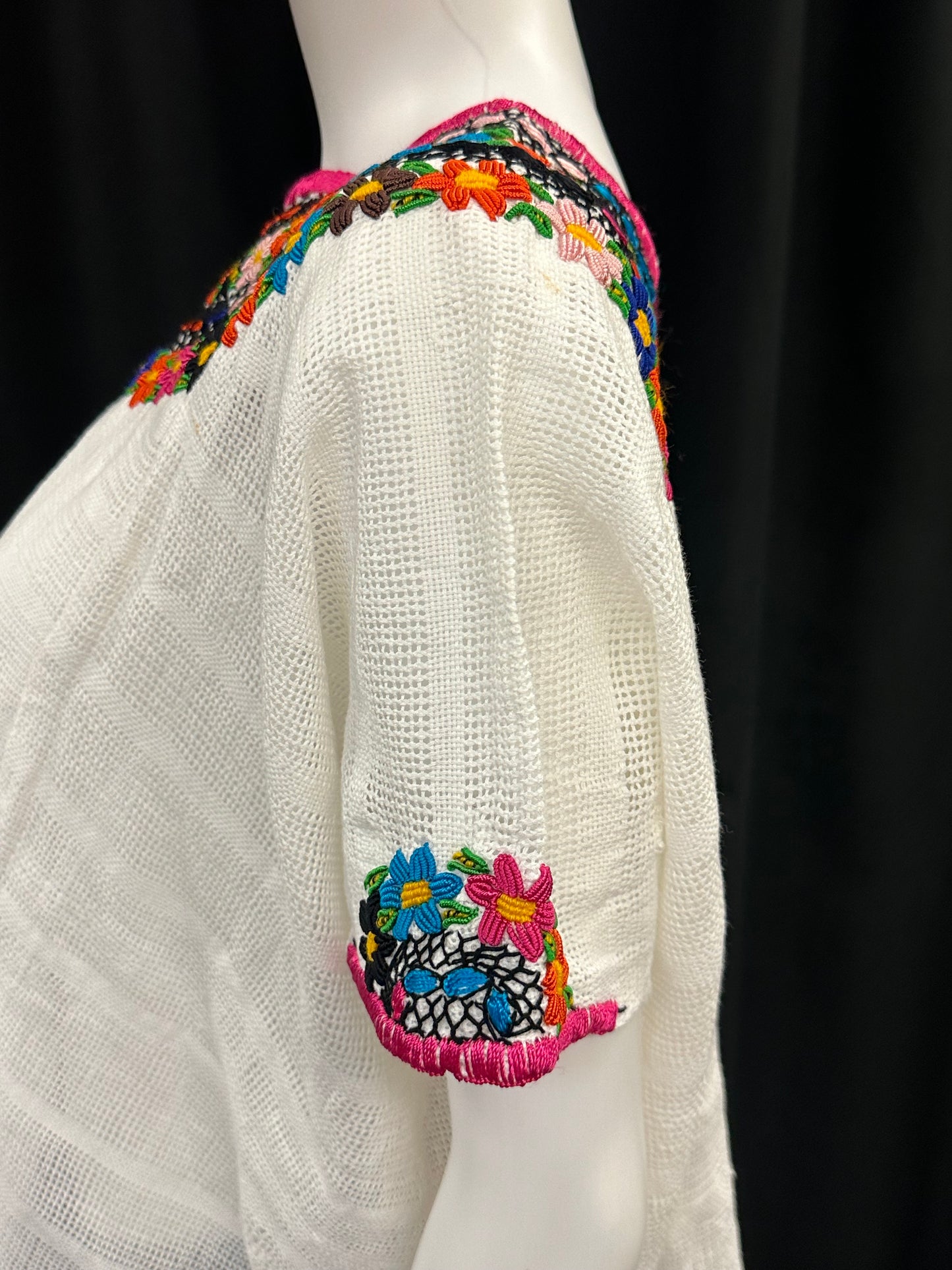 Guatemalan Handwoven Embroidered Floral Coban Huipil