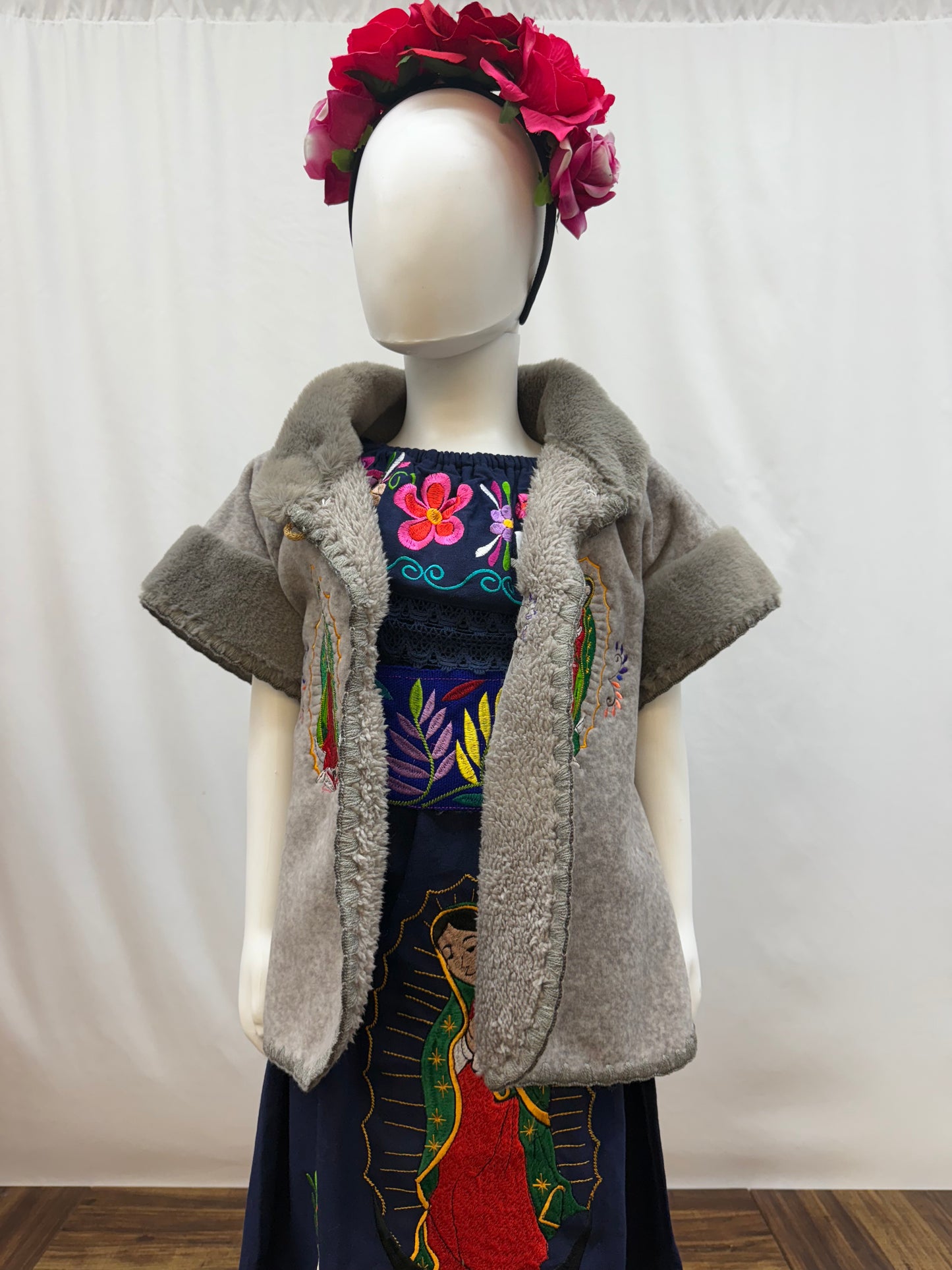 Girl's Virgen de Guadalupe Embroidered Coat