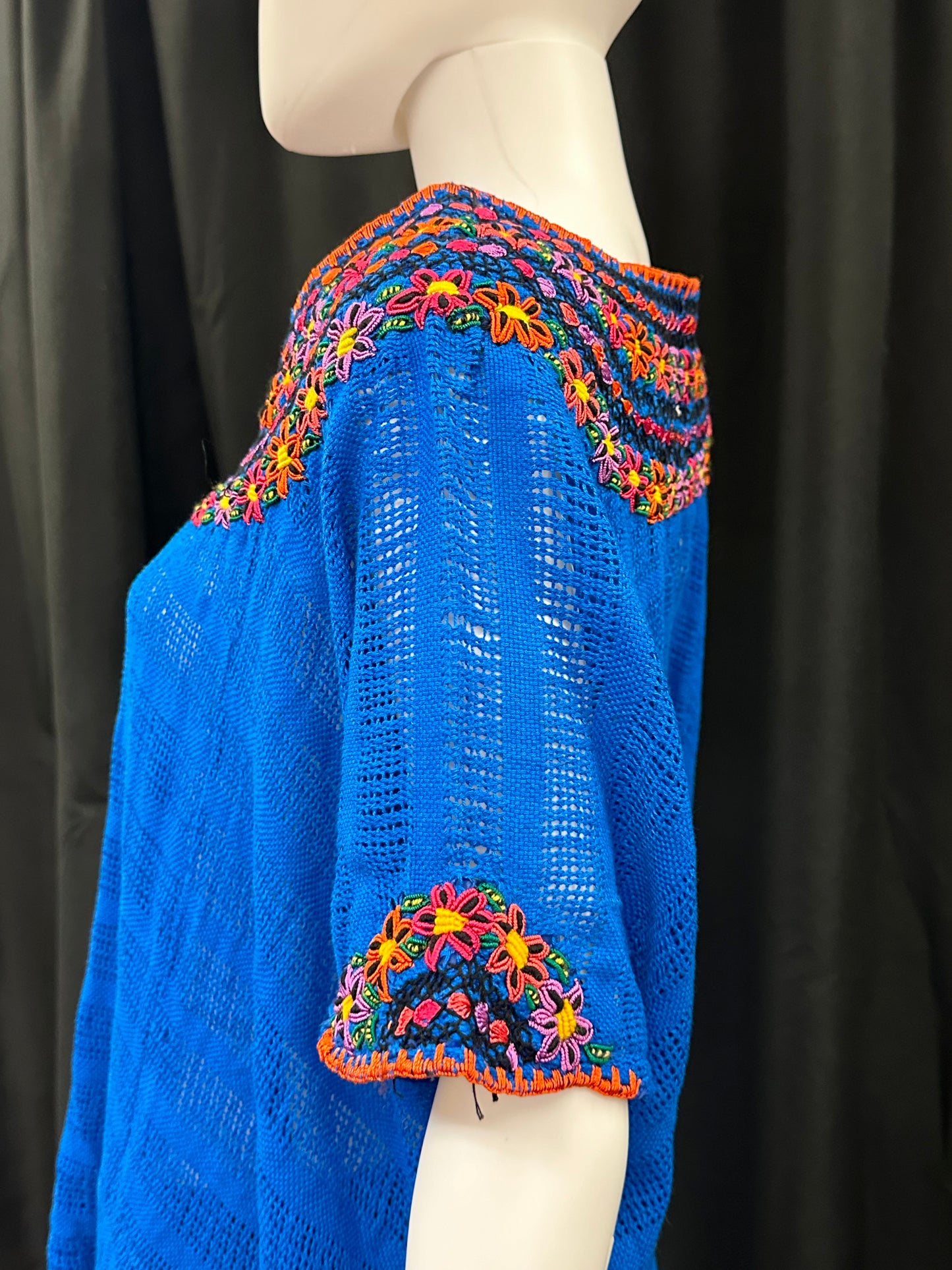 Guatemalan Handwoven Embroidered Floral Coban Huipil