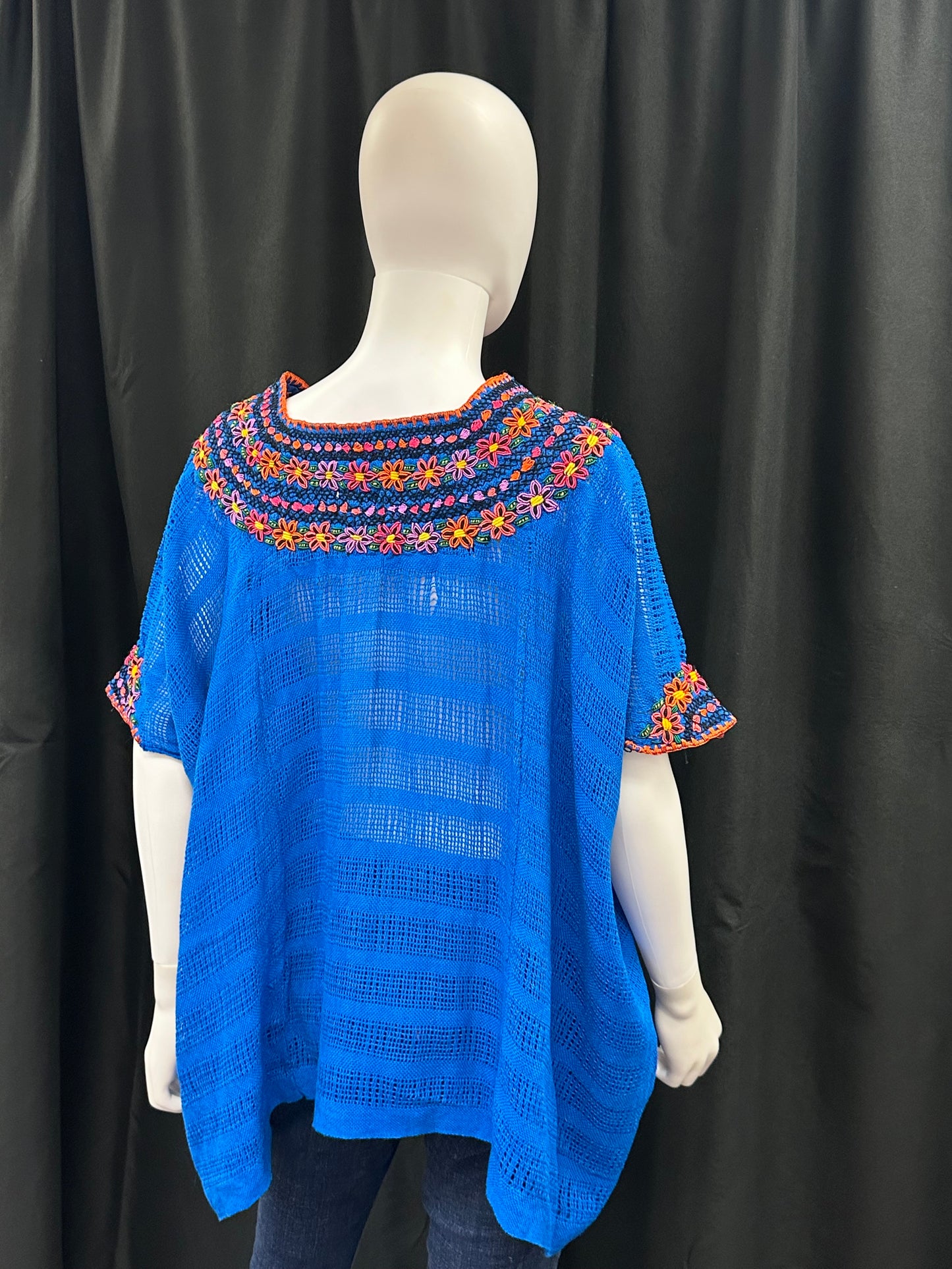 Guatemalan Handwoven Embroidered Floral Coban Huipil