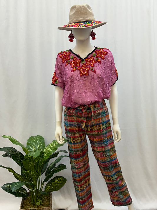 Guatemalan Textile Belted Pants