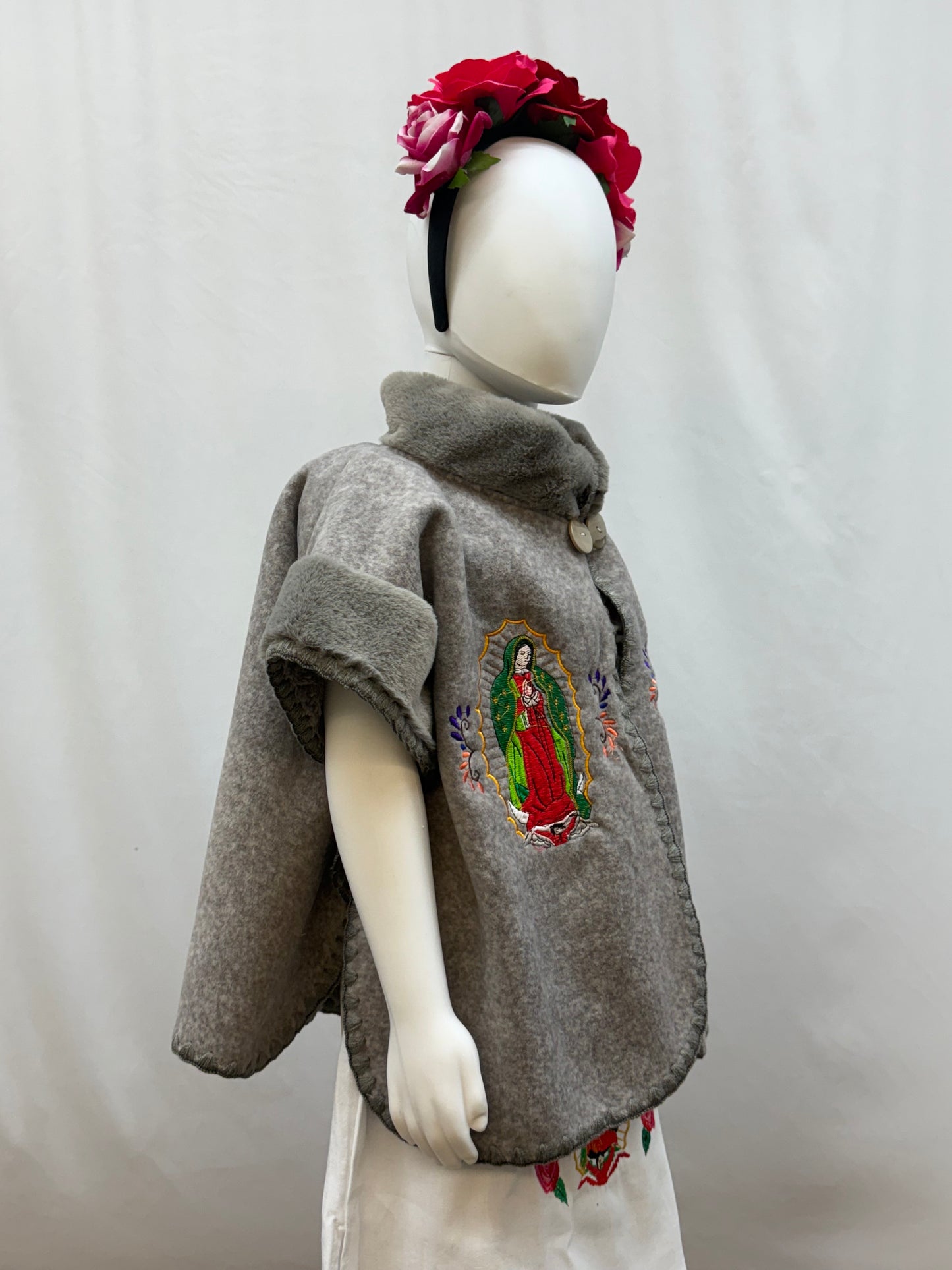Girl's Virgen de Guadalupe Embroidered Coat