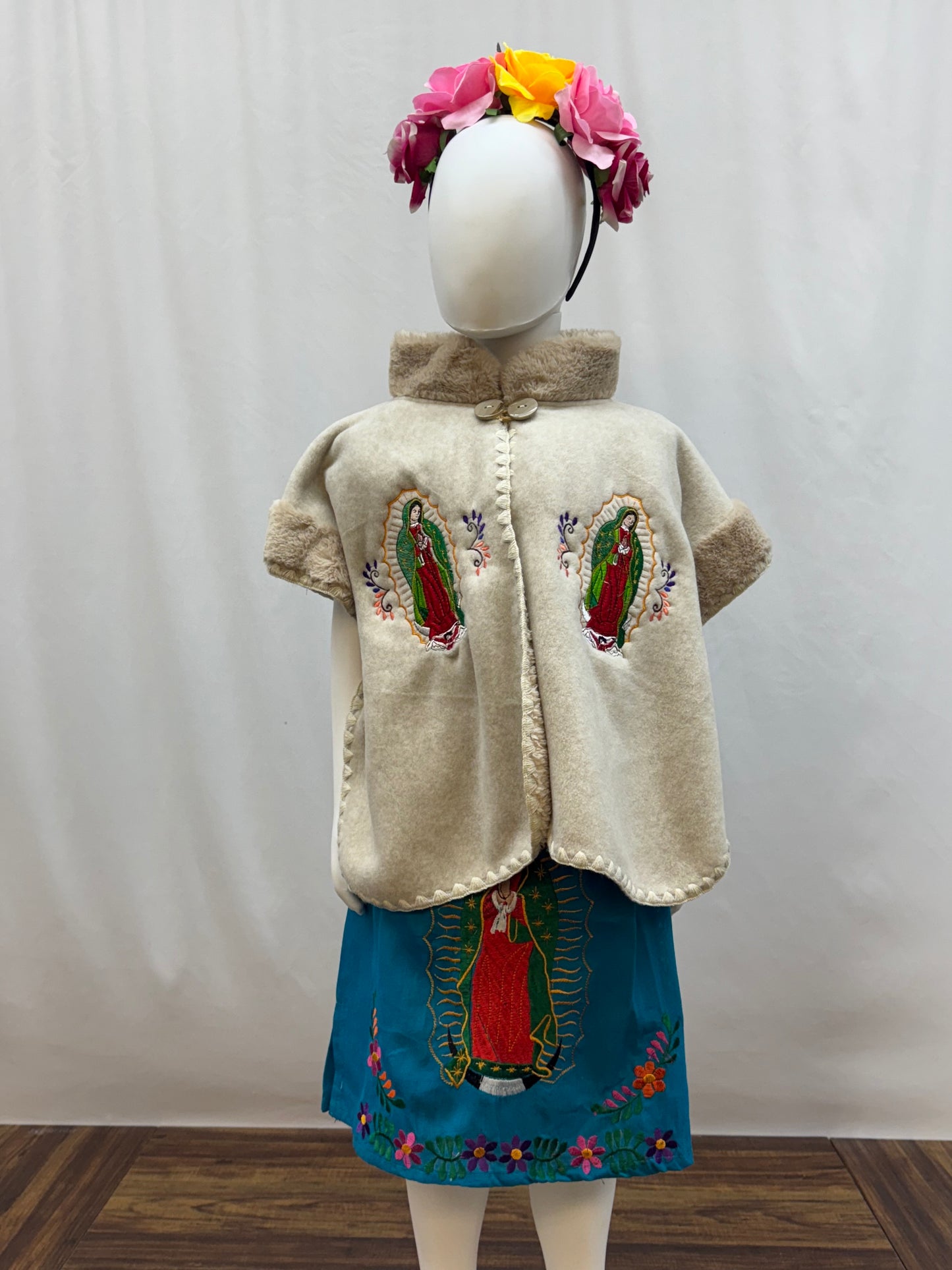 Girl's Virgen de Guadalupe Embroidered Coat