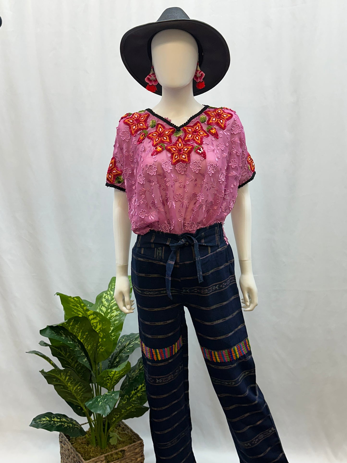 Guatemalan Textile Belted Pants
