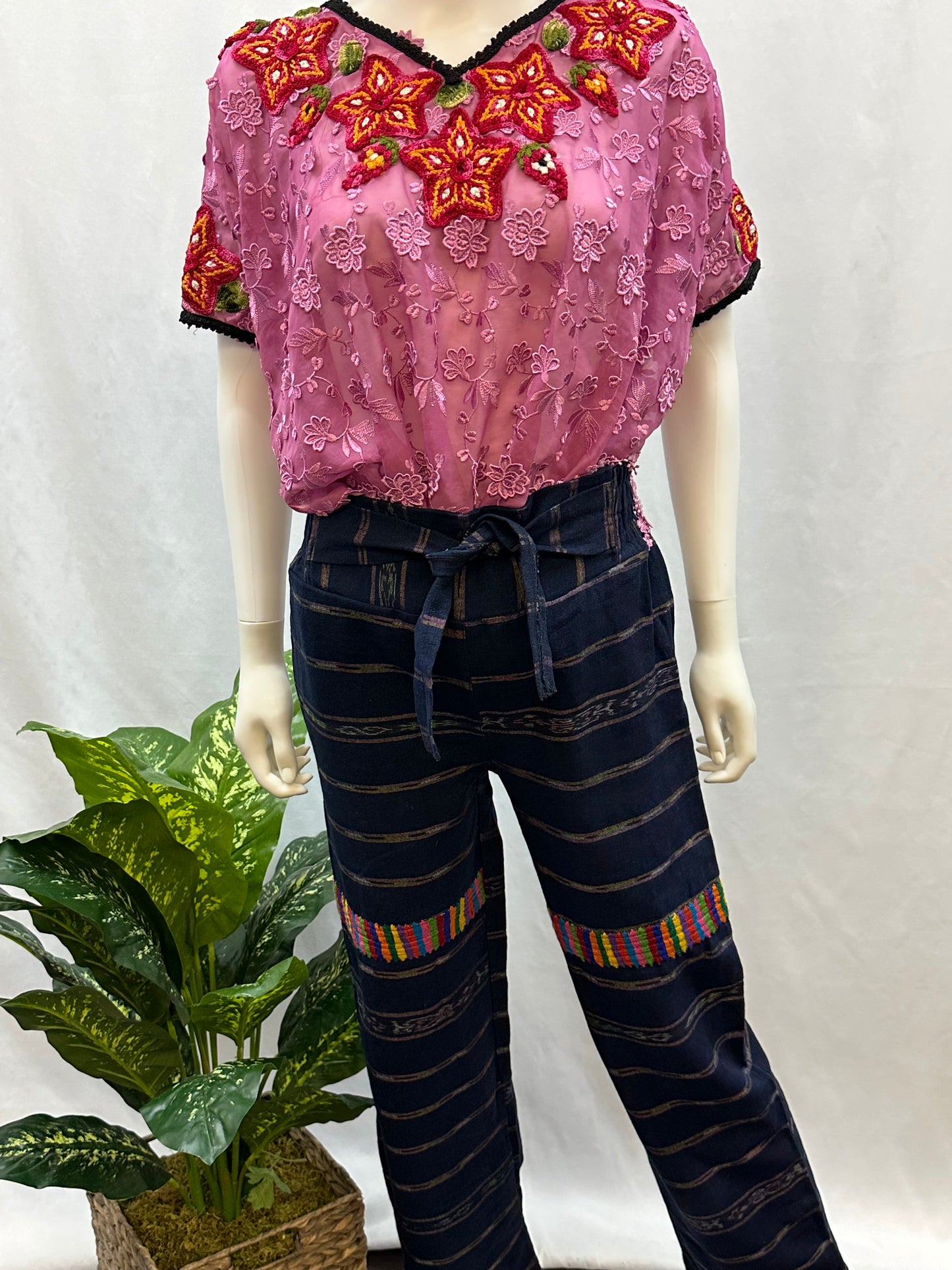 Guatemalan Textile Belted Pants