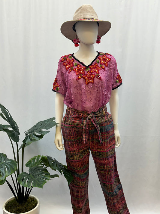 Guatemalan Textile Belted Pants