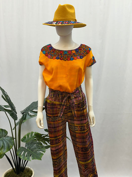 Guatemalan Textile Belted Pants