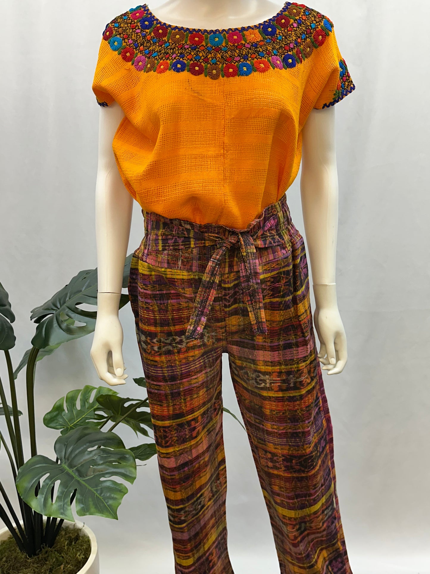 Guatemalan Textile Belted Pants