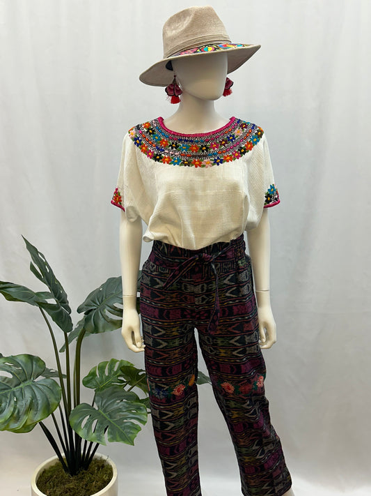 Guatemalan Textile Belted Pants