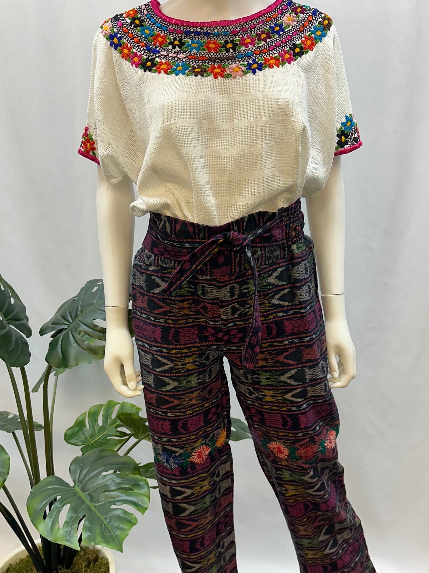 Guatemalan Textile Belted Pants