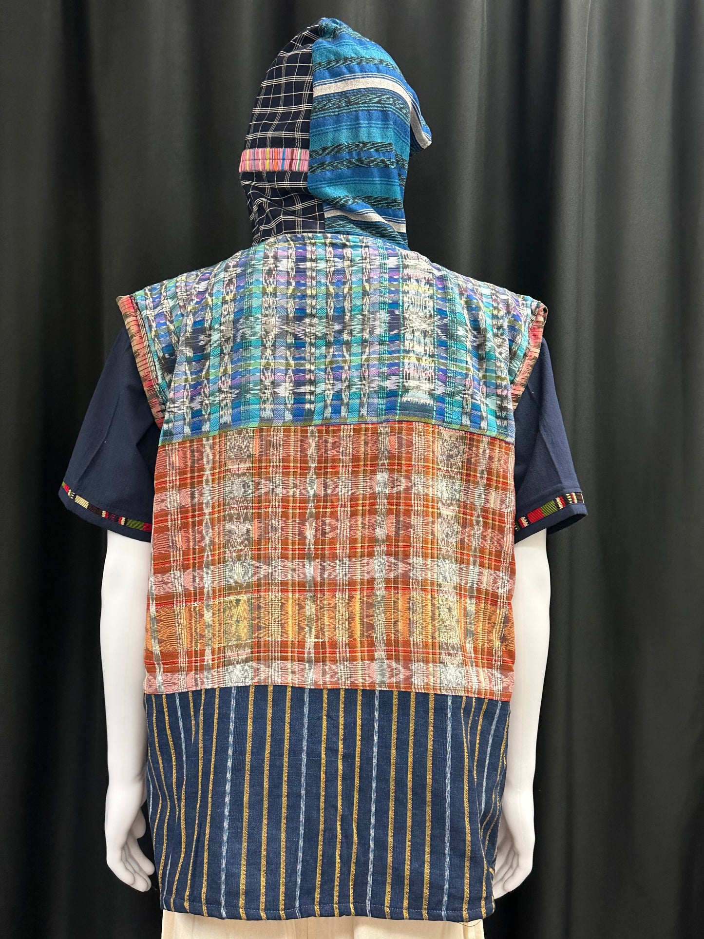 Men's Guatemalan Huipil Hooded Vest