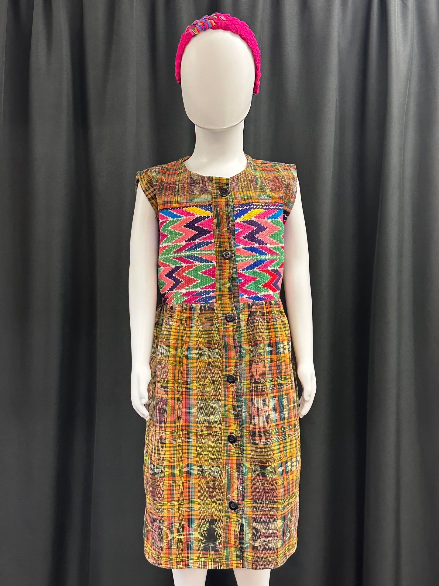 Girl's Guatemalan Embroidered Patchwork Dress