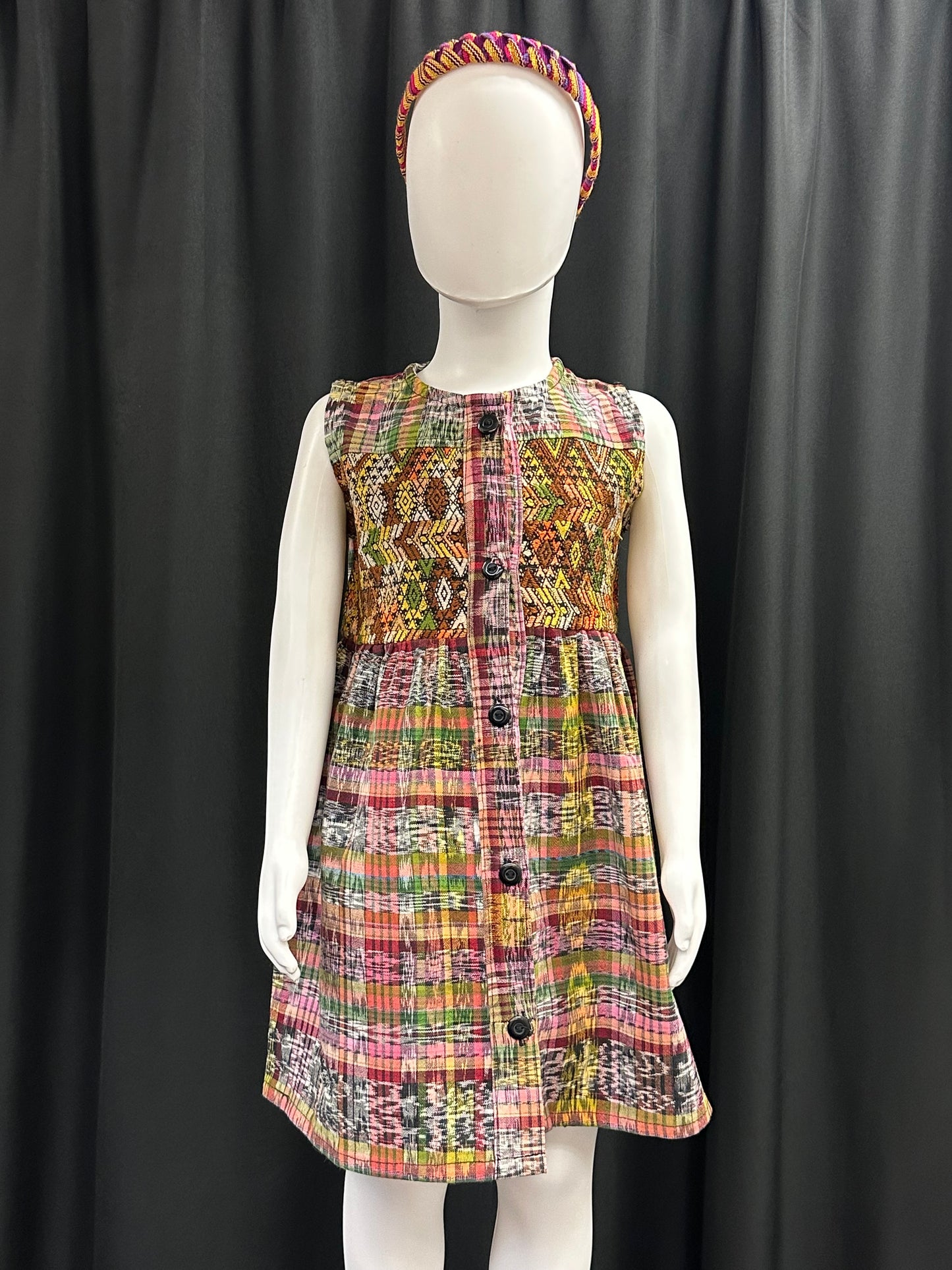 Girl's Guatemalan Embroidered Patchwork Dress