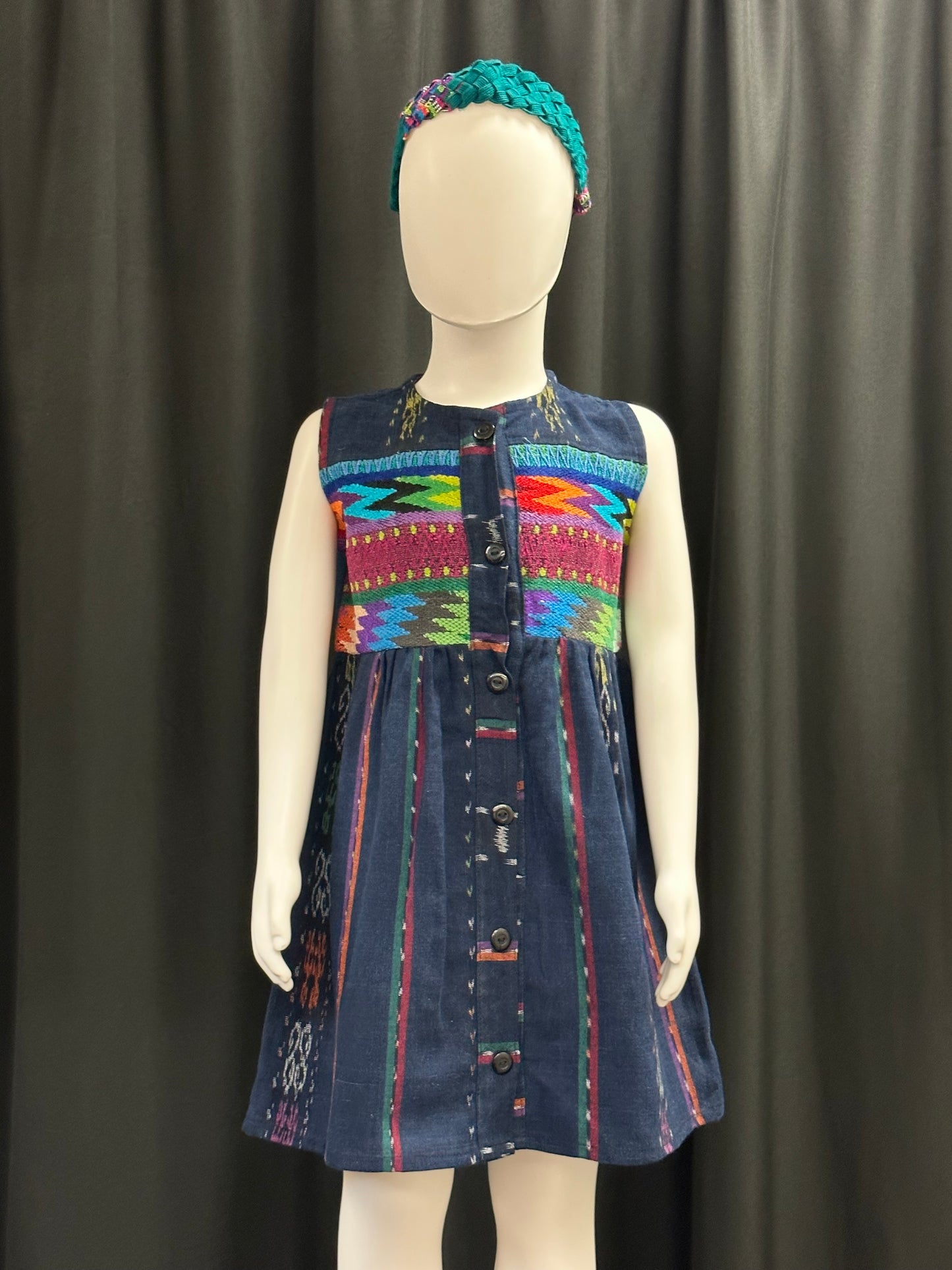 Girl's Guatemalan Embroidered Patchwork Dress