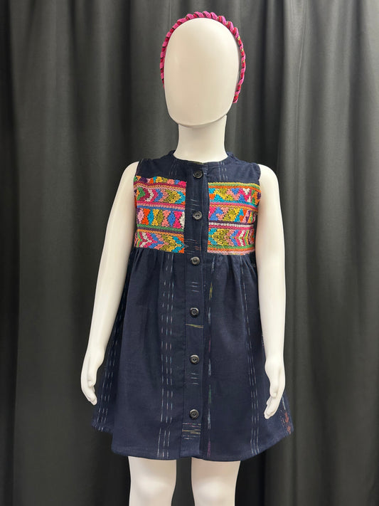 Girl's Guatemalan Embroidered Patchwork Dress