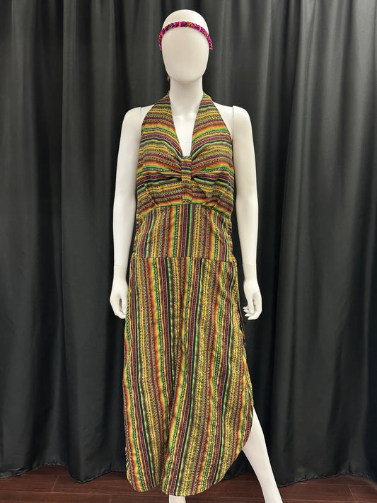 Women's Guatemalan Halter Jumpsuit with Slit